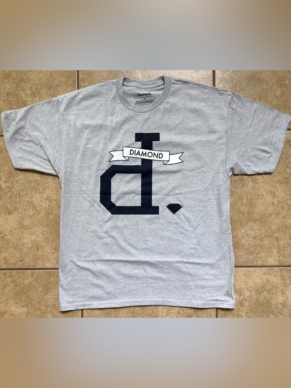 Diamond Supply Shirt Men's Size XL Gray Short Sleeve Logo New FAST SHIPPING